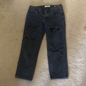 Faded Black Distressed Boyfriend jeans
